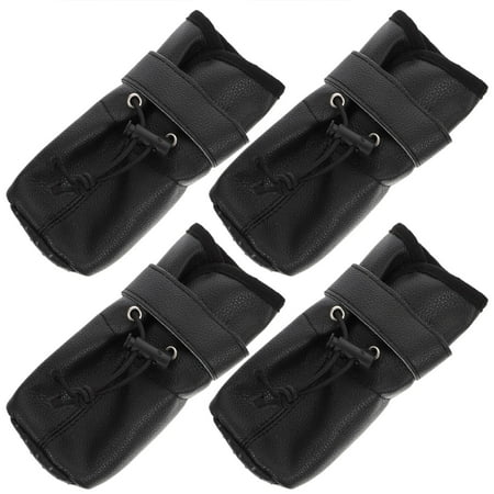 OUNONA 4 Pcs Pet Leather Shoes Dog Boots for Hot Pavement Grips Pets
