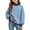 AR19_Blue, variant on Resicozy Girls Mock Neck Sweatshirt Oversized Fleece Lined Fashion Solid Color Pullover Tops 2026 2-13 Years Beige 140