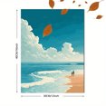 thumbnail image 3 of Toile Murale Couple Marchant sur la Plage 15,75 X 11,81 Pouces, 3 of 8