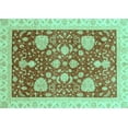 thumbnail image 1 of Ahgly Company Indoor Rectangle Oriental Turquoise Blue Traditional Area Rugs, 5' x 8', 1 of 4