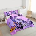 thumbnail image 2 of Homewish Cute Witch Cat Monogram K Full Size Comforter Sets,Spooky Halloween Pumpkin Lantern Bedding Comforter Set,Halloween Reversible,3pcs,1 Comforter and 2 Pillowcases, 2 of 7