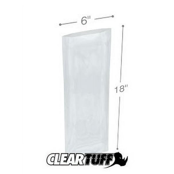 ClearTuff - 6" x 18" 2 Mil Flat Poly Bags - 1000/Case