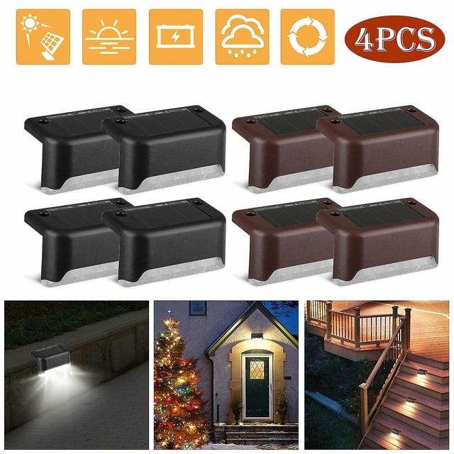 Luces LED solares para terraza, jardín, patio, camino, escaleras, escalón, valla, lámpara