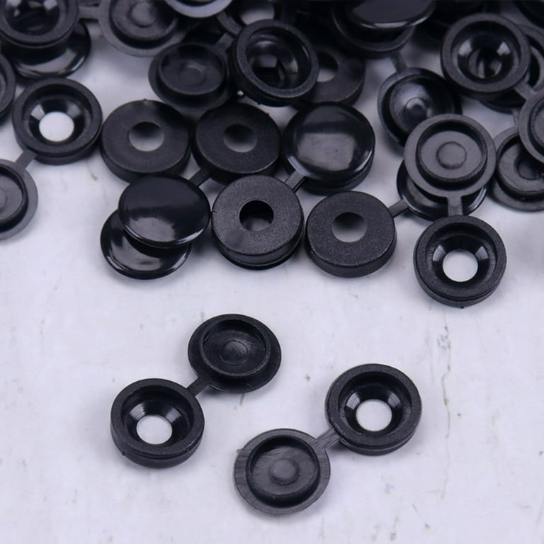 GORGECRAFT 200 Pcs Blanc Pli Vis Snap Covers Plastique Charnière Capuchons Obturateur Vis Caps Rondelle Flip Tops Étanche Meubles Clôture Trou Bouchon Pour Couvrir Têtes De Vis Protection(S