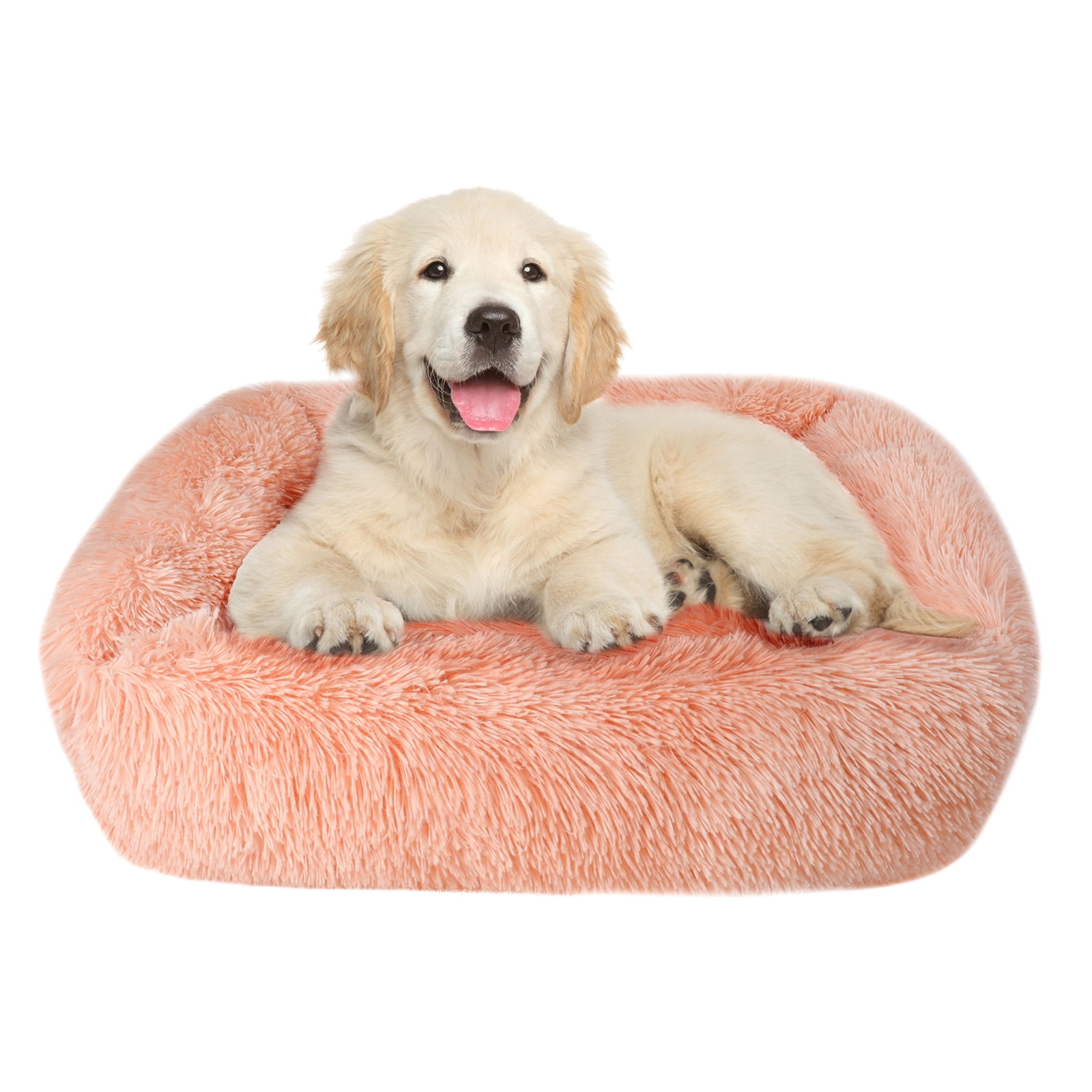 Sennaux Rectangle Plush Pet Bed Calming Bed for Dogs Cats Kennel Cuddler Crate Cushion Mat Washable