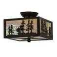 thumbnail image 4 of Meyda Tiffany 167261 Tall Pines 2 Light 14" Wide Semi-Flush Square Ceiling Fixture -, 4 of 5