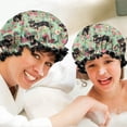 thumbnail image 6 of Shower Caps,Rottweiler with Pioneer Flower Waterproof Shower Cap for Women 4 Pieces,Double Reusable Hair Cover for Shower PEVA Elastic Stretch Hem, 6 of 7