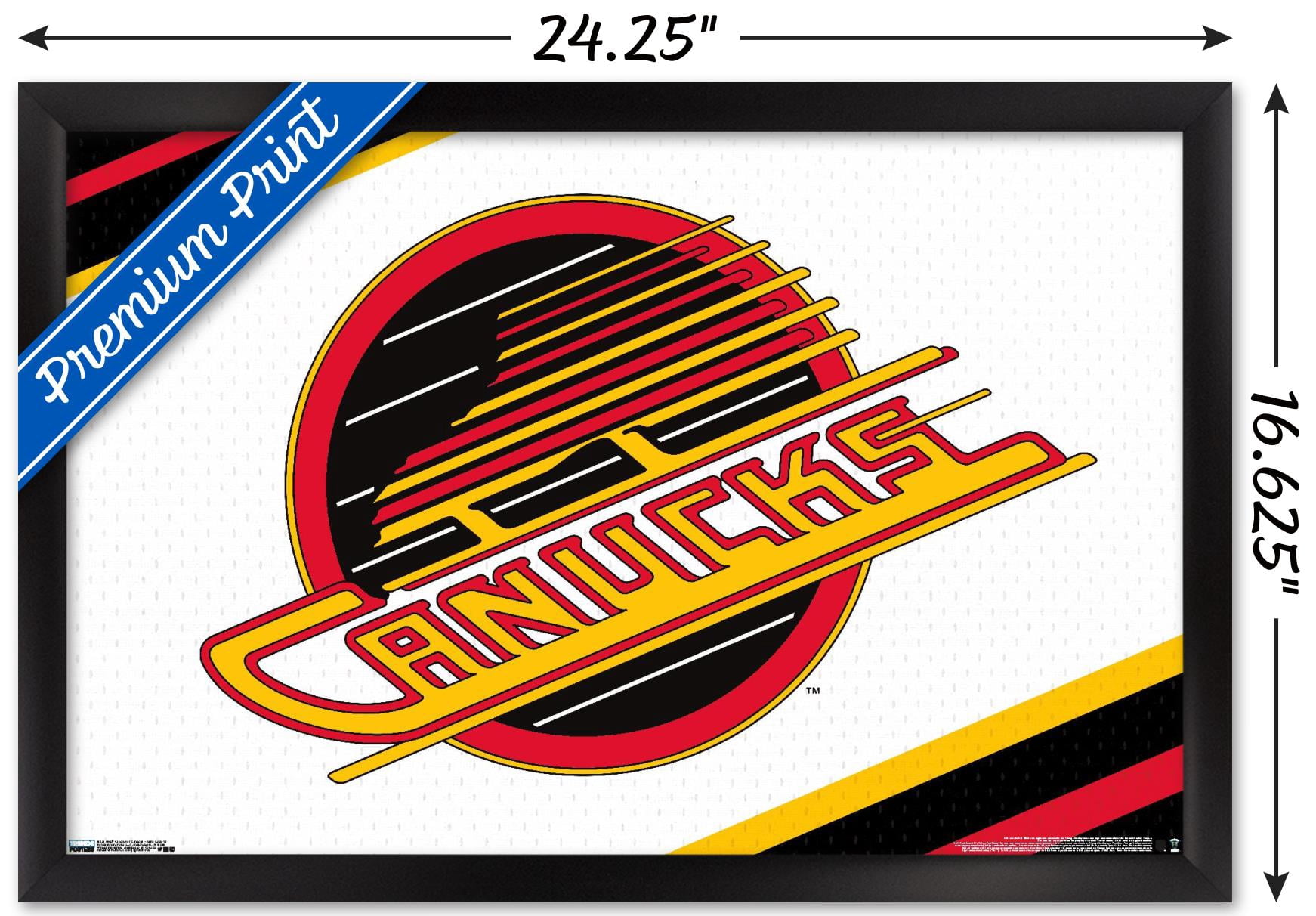 NHL Vancouver Canucks - Retro Logo 19 Wall Poster, 14.725" x 22.375" Framed