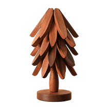 Wooden Tree Trivet Set, Natural Tree Trivet Set, Walnut Wood Trivets Set with Stand Like a Christmas Tree, Foldable Kitchen Tool, Tree Trivets for Hot Dishes Teapot Hot Pot Holder Walnut/5PC