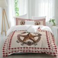thumbnail image 2 of Country Star Plaid Bedding 3 Piece Duvet Cover Set California King, Retro Western Farmhouse Barn Berry Soft Microfiber Comforter Cover with Zipper Closure & Pillowcases, FadeResistant Quilt Cover, 2 of 9