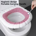 thumbnail image 5 of Kraoden Soft Warmer Toilet Seat Cover, Washable Reusable Easy Install, Fits Most Round Toilet Seats, Non-Fading Fiber Cloth, Comfortable Bathroom Accessory, No Cold Shock, 5 of 6