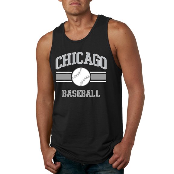 Wild Bobby City of Chicago CHI American Baseball Fantasy Fan Sports Men's Tank Top, Black, Small