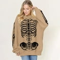 thumbnail image 2 of HUITKMM Chandail pour Femmes Unisexe Mode Imprimé Design Squelette Surdimensionné Longline Sans Capuche Col Rond pour et Mode Urbaine Décontracté, 2 of 5