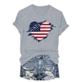 thumbnail image 3 of TOWED22 4th of July Shirts for Women American Flag 1776 Graphic Tees Casual Cap Sleeve USA Patriotic Tops(Grey,XXL), 3 of 4