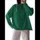 thumbnail image 2 of Camisetas de Larga Extragrandes para Mujer, Camisetas Básicas de Cuello Redondo, Tops de Otoño, Ropa Informal de Entrenamiento Y2K. Verde M, 2 of 9