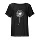 thumbnail image 4 of Blusa superior de lino y algodón con estampado de manga corta y cuello redondo con borlas para mujer Pompotops  hkajfhjk469349, 4 of 5