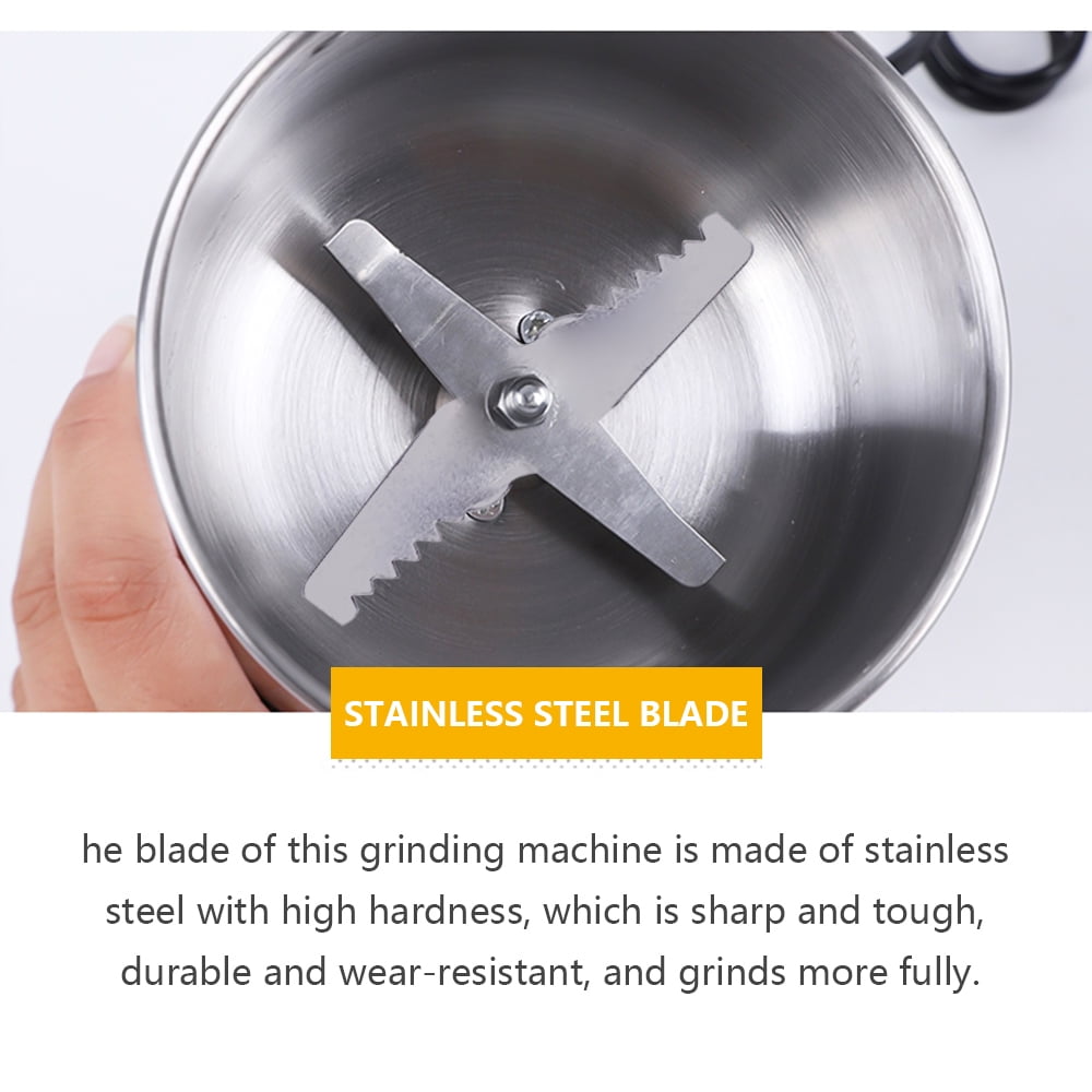 CACAGOO Coffee Grinder Household Mini Stainless Steel Electric Herb Grind Spice Pulverizer, Silver