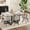 Beige Braided Rope, variant on UZUGUL White Oily Waxed Leather Chairs & White Marble Sides & Vertical Wood Center Table 7-Piece Oval Set
