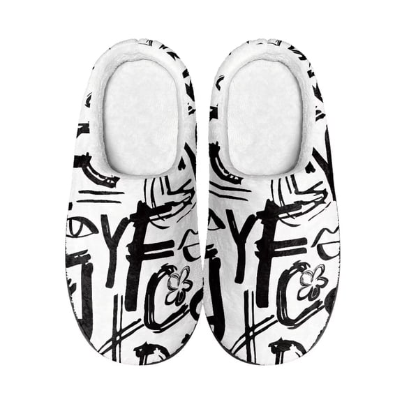 Whosucclay Slippers for Women Mens Winter Warm Memory Foam Cotton Home Slippers Soft Plush Fleece Slip on House Slippers for Girls Indoor Outdoor Shoes