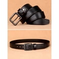 thumbnail image 5 of Catelles Men's Genuine Cowhide Alloy Pin Buckle Belts Retro Business Casual 1.5" Width 42" Waist Gift Box Packed, 5 of 9