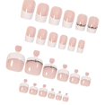 thumbnail image 2 of HLONK 48Pcs Press on Nails Toenails French Nail Tips Rhinstone Medium Length Flase Nail Finger Toe Nails Glossy Acrylic Fake Nail with Designs (Rhinstones), 2 of 5