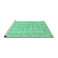 thumbnail image 2 of Ahgly Company Machine Washable Indoor Round Oriental Turquoise Blue Traditional Area Rugs, 5' Round, 2 of 4