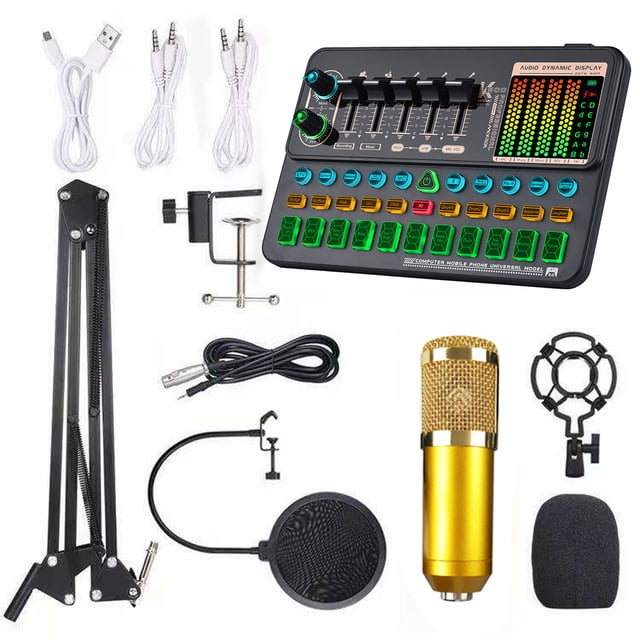 Amdohai Multifunctional Live SK500 Sound Card and BM800 Suspension Microphone