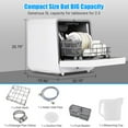 thumbnail image 7 of Towallmark 5 Program, Countertop Dishwasher, Portable Dishwasher with Touch Control, Air Drying Function, 2 In 1 Tabletop Dishwasher for Home Apartments, White, 7 of 7