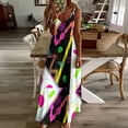 thumbnail image 4 of Happy Neon Robe de Soirée Sans Manches Design Memphis Milano des Années 80 Robes de Mariage pour Fêtes Robe d'Été Femme 2024, 4 of 5