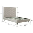 thumbnail image 3 of Manhattan Comfort Crosby Queen-Size Bed with Solid Wood Frame in Beige, 3 of 9