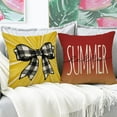 thumbnail image 4 of Hello Summer Watermelon Lemon Decorative Throw Pillow Cover 18 x 18 Set of 4, Life is Sweet Porch Patio Outdoor Pillowcase, Buffalo Plaid Check Bow Farmhouse Sofa Cushion Case Home Decor, 4 of 5