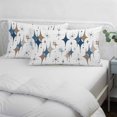 thumbnail image 3 of Blue Brown Diamond Pillow Covers, Linen Long Throw Pillow Case, Modern Geometric Middle Century Holiday Pillow Protector Decorative Cushion Cover for Living Room/Bedroom 20" x 26", 3 of 8