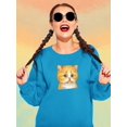 thumbnail image 2 of Staring Kitten Sweatshirt Women -Kayomi Harai Designs, Female x-Large, 2 of 4