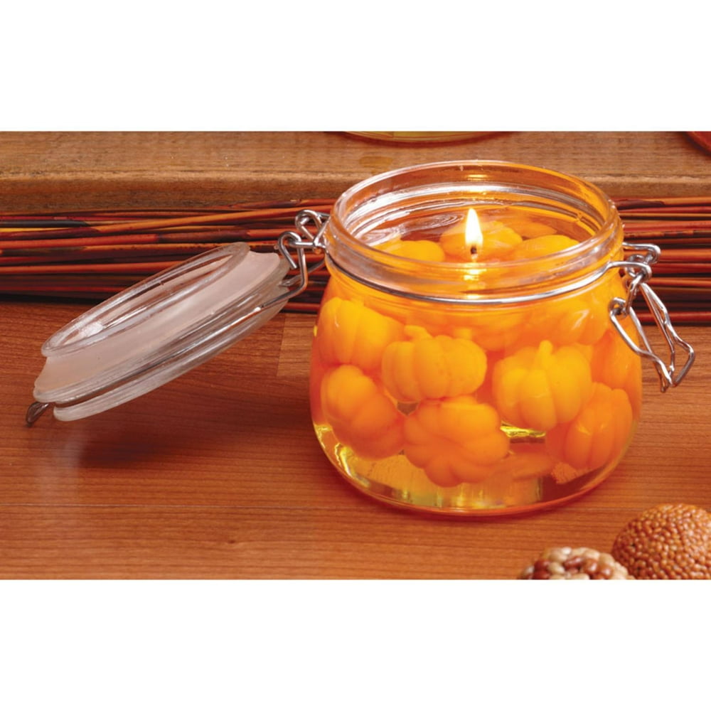 4 Country Heritage Pumpkin Spice Scented Glass Canning Jar Gel Candles