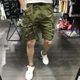 thumbnail image 2 of Pantalones cortos para hombre, cintura elástica con bolsillos, pantalones cortos cargo verdes para hombre, Y2k, ropa elegante y cómoda, nueva en Harajuku suelta, 2 of 5