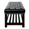 thumbnail image 7 of Bedroom & Entryway Upholstered Wooden Base Bench - Comfortable Seat With Full Sponge Filling. Construction Solid Wood Frame And Birch Legs. Soft Pu Material. 61.77"w X 19.84"d 18.08"h. Black Bench., 7 of 7