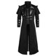thumbnail image 3 of Vintage Halloween Medieval Steampunk Assassin Elves Pirate Costume Adult Men Black Long Split Jacket Gothic Armor Leather Coats, 3 of 4
