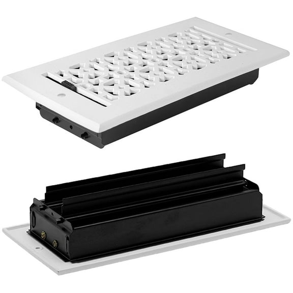 Achtek Air Supply Vent 4"x 10" Duct Opening (Overall 5-1/2"x 11-3/4") Solid Cast Aluminum Register Cover | Powder Coated