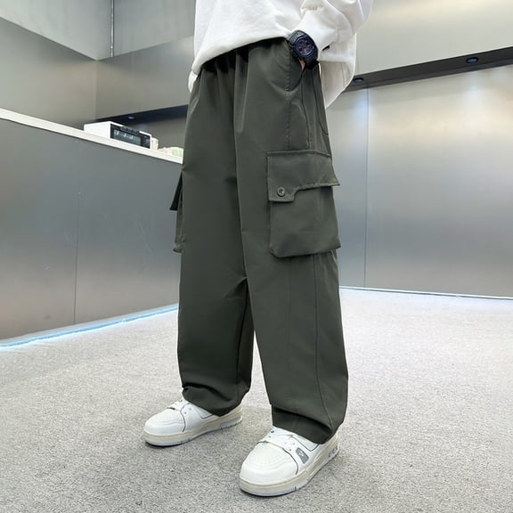 Boys Cargo Pants Elastic Waist Boys Pants Wide Leg Baggy Pants Boys Lightweight Pants Boys Pull on Pants Boys Size 5-6 Years Pants