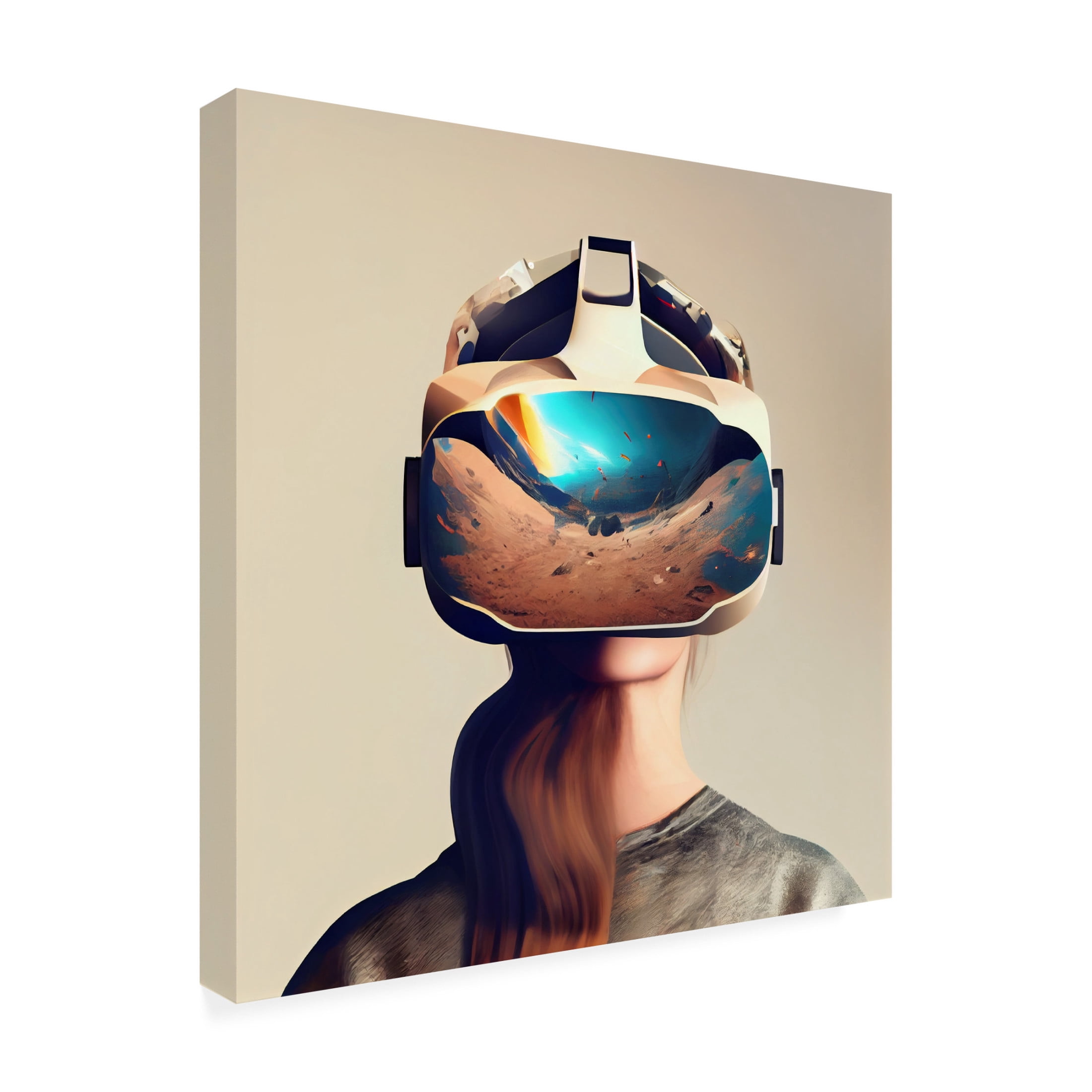 Canvas Wall Art - Sasha 'Virtual Destinations' Wall Art for Living Room, Bedroom, or Office Décor by Trademark Fine Art - 18 x 18 Inches
