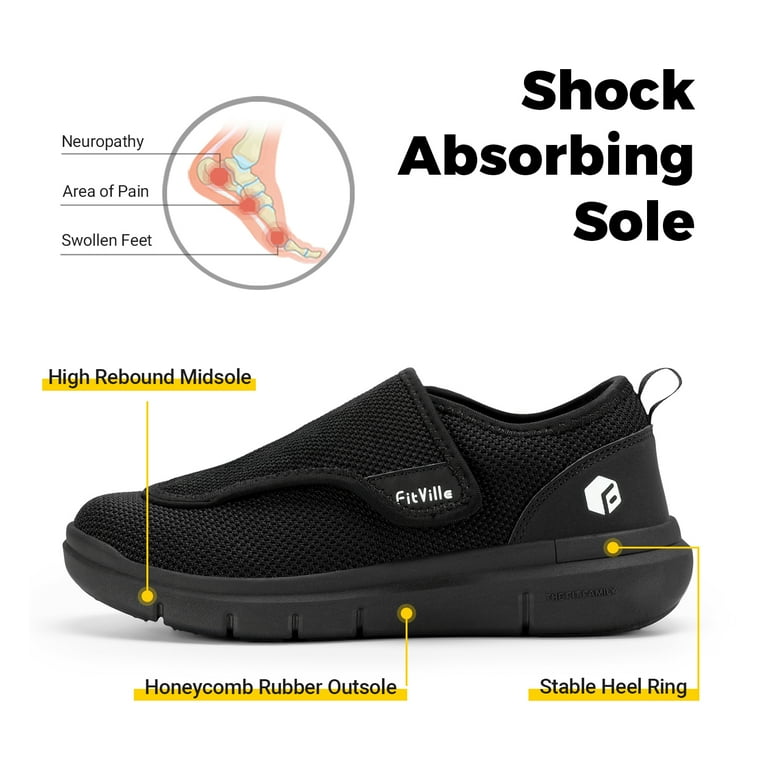 FitVille Diabetic Shoes for Men, Extra Wide Walking Shoes  display picture 3