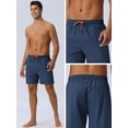 thumbnail image 5 of DARING DIVA Men's Elastic Waist Drawstring Mesh Lining Beach Shorts 34 Dark Blue, 5 of 6