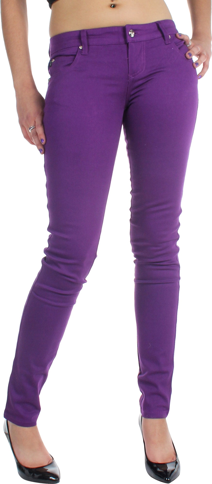 Tripp NYC Juniors / Womens Super Skinny T-Jeans / Pants in Purple -  Walmart.com