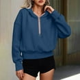 thumbnail image 2 of hotojiny Crop Hoodie Sweatshirt for Women Half Zip Long Sleeve Loose Pullover Tops Fall Winter Fashion Clothes, 2 of 7