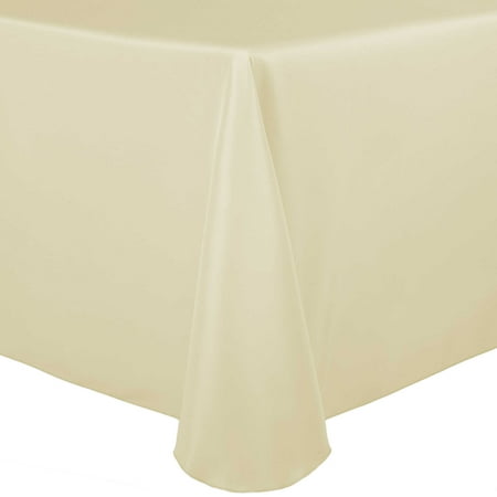 

Ultimate Textile (10 Pack) 120 x 120-Inch Square Polyester Linen Tablecloth with Rounded Corners - for Wedding Restaurant or Banquet use Tan Beige