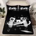 thumbnail image 2 of Castle Fairy Gradient Gamer 4pcs Bed Sheets for Teens,Black Grey King Sheets,Video Game Super Cozy Sheet Set,Breathable Home Decor, 2 of 7