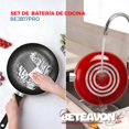 thumbnail image 3 of Batería De Cocina Juego Sartenes 17 Pzas Antiadherente Rojo, 3 of 7