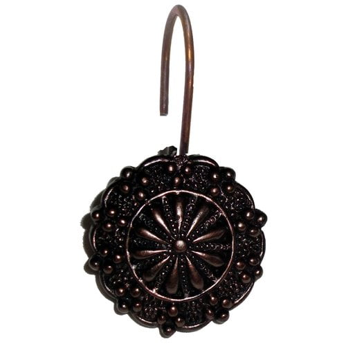 Sheffield Resin Shower Curtain Hooks In Oil Rubbed Bronze