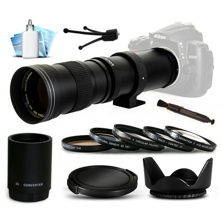 420mm 1600mm f8.3 Super Telephoto Lens Package for Nikon D600 D800 D3200 D5200