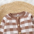 thumbnail image 6 of KYAIGUO Toddler Girls Checkerboard Knit Sweater Autumn Cardigan Plaid Tops Baby Boys Wiinter Warm Soft Sweater, 6 of 7